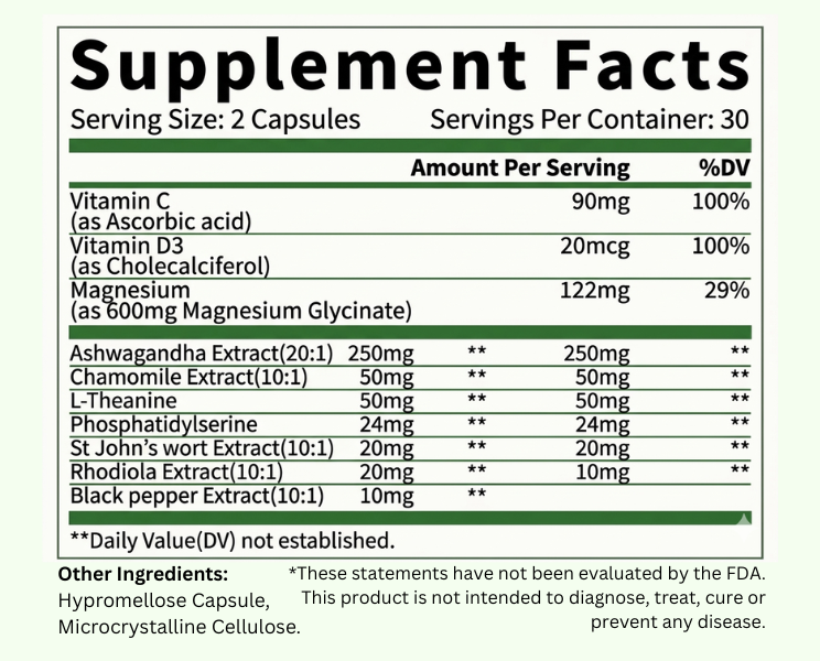 New 10 Compound Formula Ultimate Cortisol Reset Capsules by Aureya™