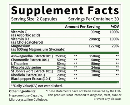 New 10 Compound Formula Ultimate Cortisol Reset Capsules by Aureya™